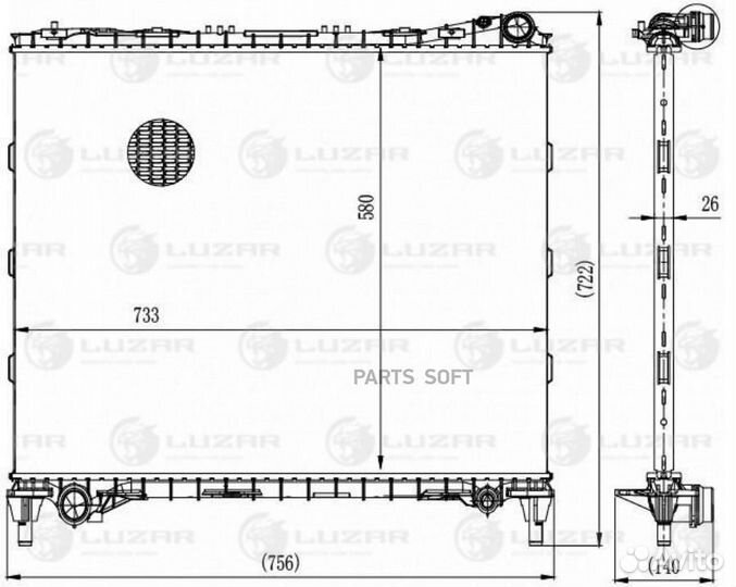Радиатор охлаждения двигателя land rover range rov