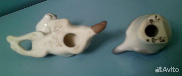 Статуэтки фарфоровые Собачка лфз и Птичка