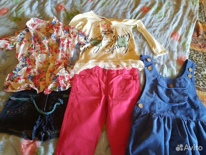 Вещи на девочку 128 пакетом весна-лето