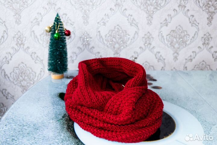 Шарф хомут снуд шерстяной женский