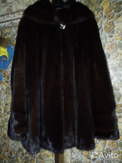 Шуба норковая с капюшоном