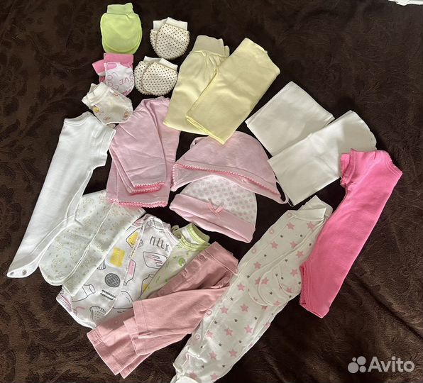 Вещи пакетом на новорожденного 56