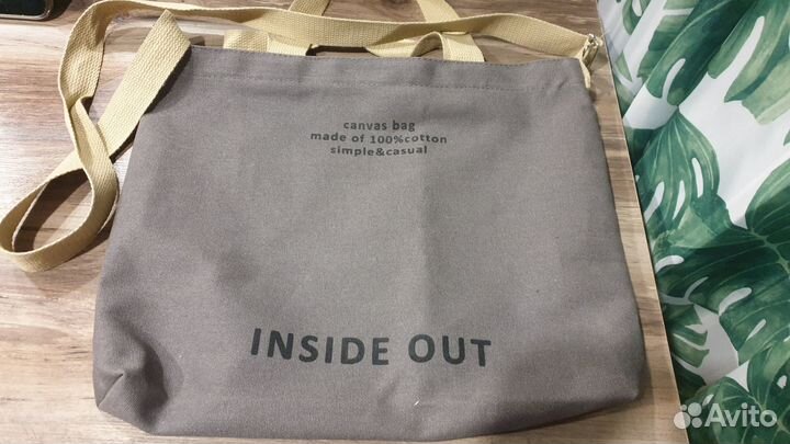 Сумка шопер канвас 100% серая