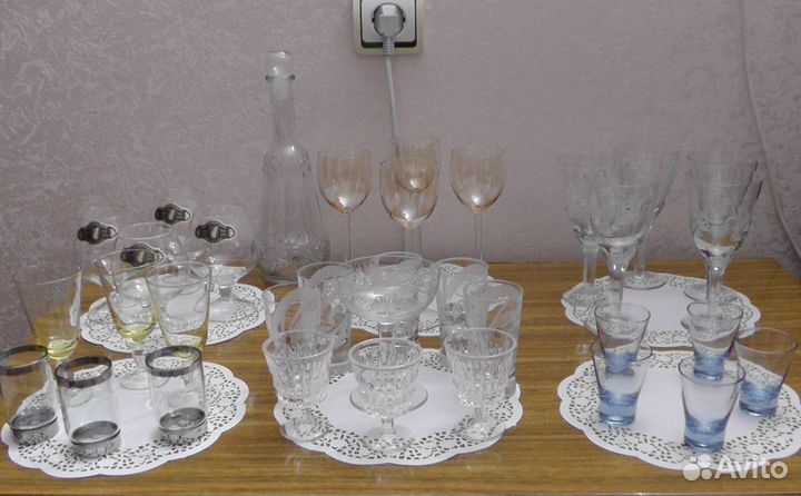 Фужеры, рюмки, стопки цветное стекло