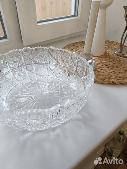 Ваза для фруктов хрусталь