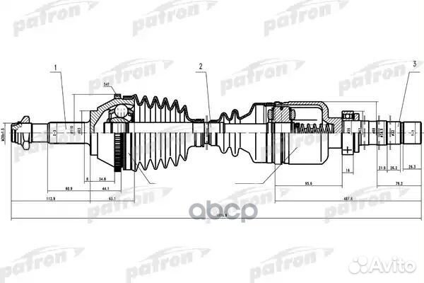 Полуось прав fiat: Ducato, peugeot: Boxer 2.0-2