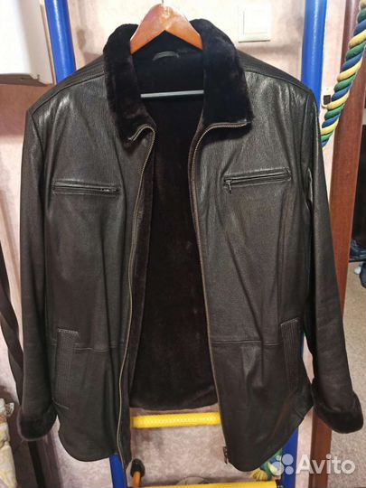 Кожаная куртка зимняя