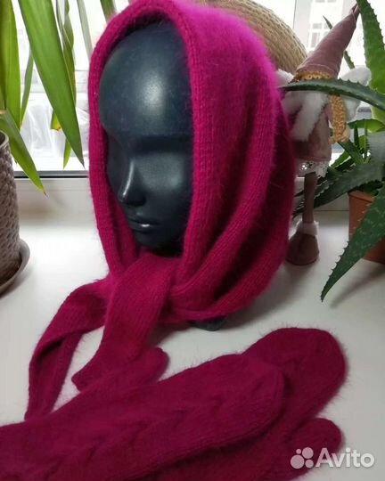 Ручная работа из пуха норки варежки, косынки