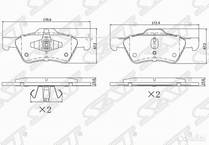 Колодки передние Ford Maverick 01-08 Mazda Tribute 04-08 stefy63323Z