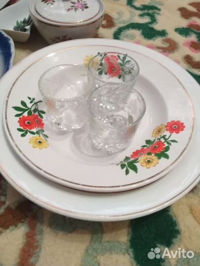 Посуда разная для дачи, ложки, тарелки СССР