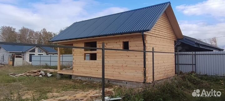 Баня 4x4 с террасой 2х4, из бруса