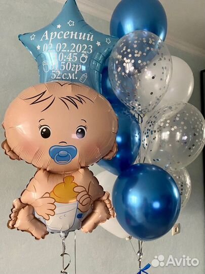 Шарики на выписку мальчика
