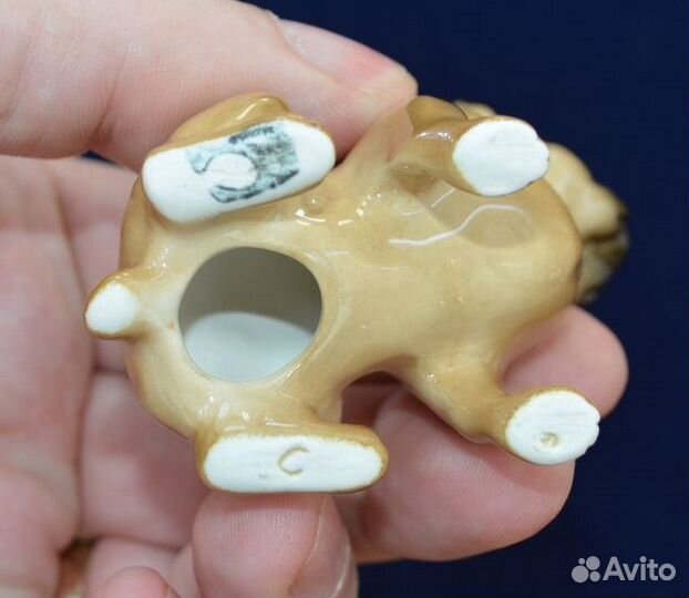 Фарфоровая статуэтка- французский бульдог. большо