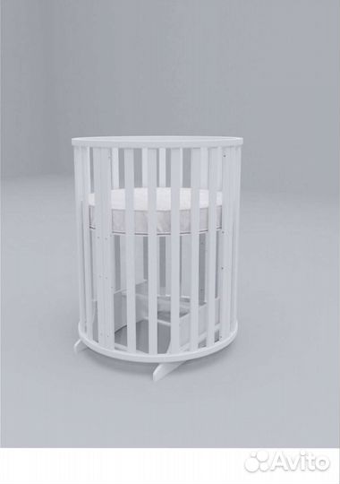 Детская кроватка трансформер с маятником круглая