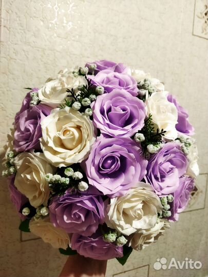 Букет роз из мыла