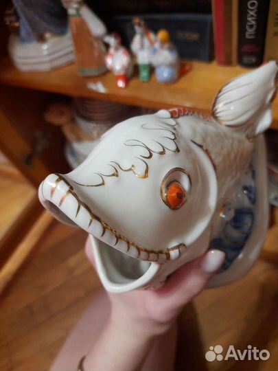 Статуэтка СССР фарфор Коростень Рыба-салфетница