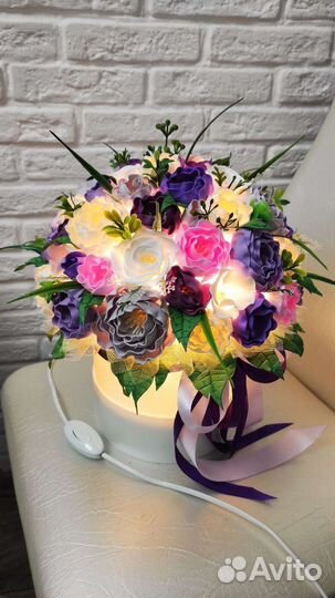 Подарки ручной работы.Ночники,букеты,цветы