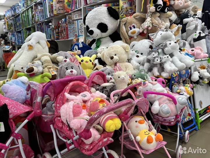 Мягкие игрушки кот батон, хаски, мишки