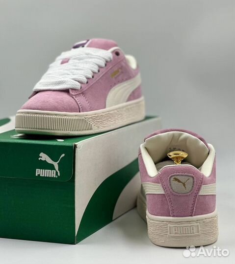 Кроссовки женские дутые розовые Puma Suede XL