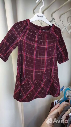 Платье OldNavy, меховой жилет Next + сарафан HM