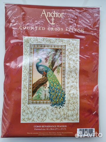 Набор для вышивания Anchor CC80455 Павлин