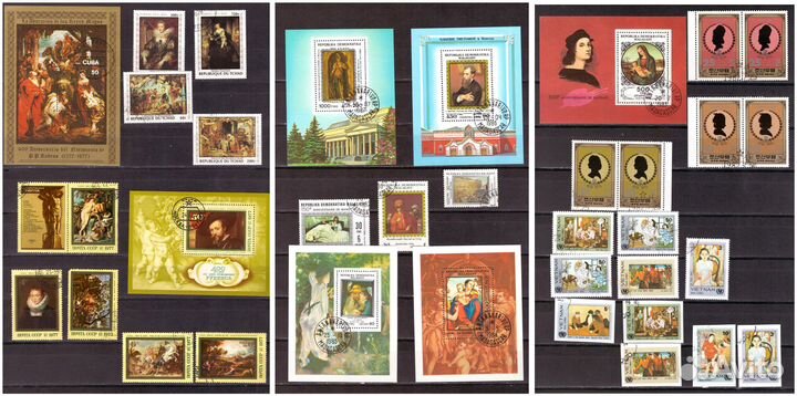 Живопись. Почтовые марки разных стран (в альбоме)