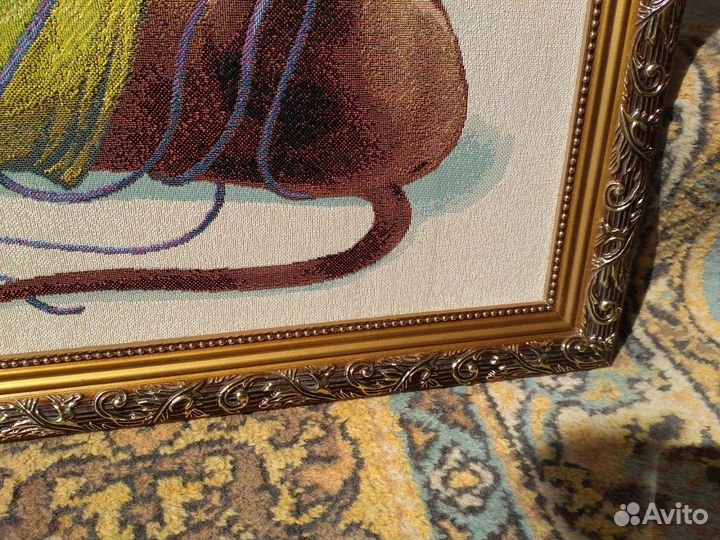 Такса, картина на гобилене, подарок, сувенир