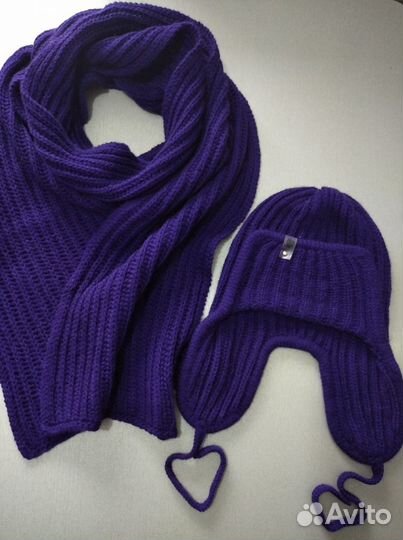 Шапка-ушанка с шарфом