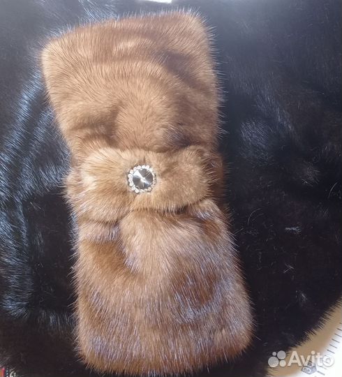 Норковая повязка на голову 52-54