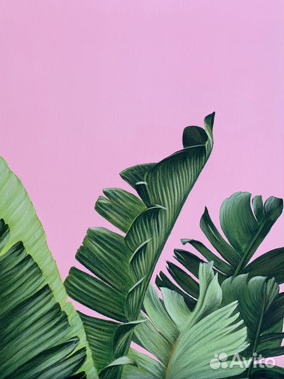 Картина акрилом на холсте Листья