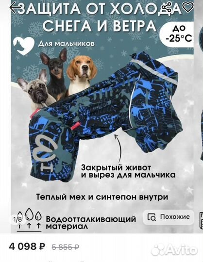 Комбез димесезонный для собак