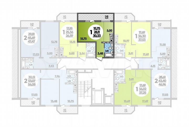 Квартира-студия, 30,3 м², 7/16 эт.