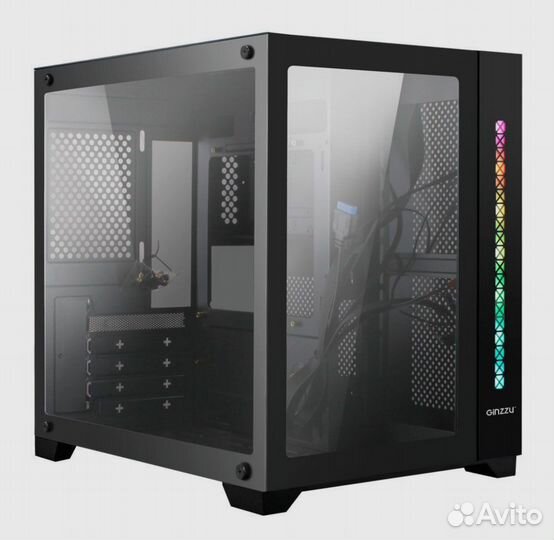 Корпус для пк Ginzzu v300 mATX закалённое стекло