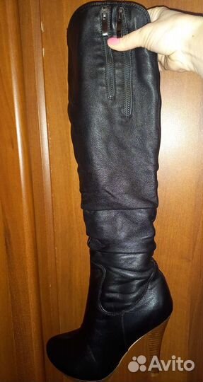 Сапоги ботфорты натуральная кожа - 37р