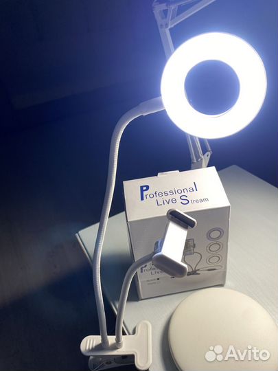 Лампа кольцевая прищепка и держатель