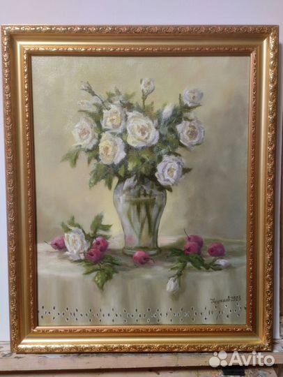 Картина маслом цветы