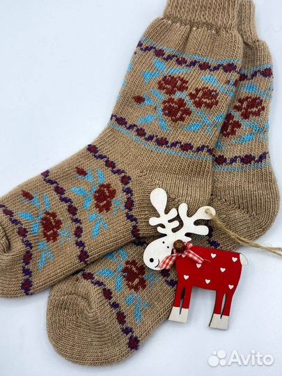 Носки шерстяные вязаные