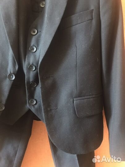 Костюм школьный тройка черный truvor 122