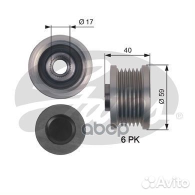 Муфта обгонная шкива генератора OAP7144 Gates