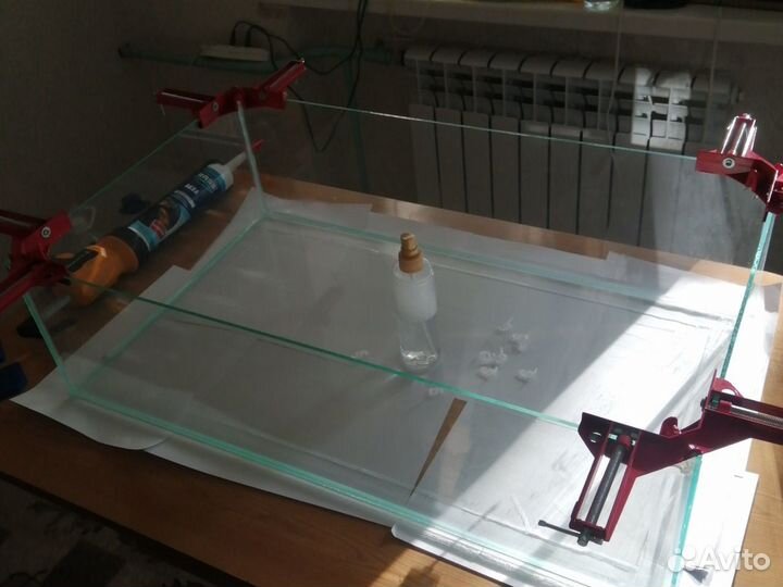 Клею аквариумы под заказ, ремонт