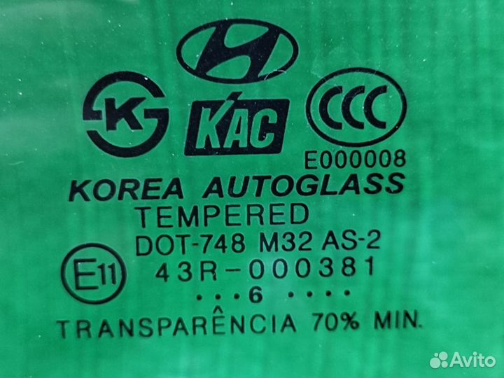 Стекло з/л двери 2006г. Hyundai Tucson 2004-2009