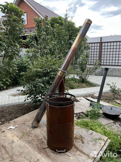 Печь для казана с трубой