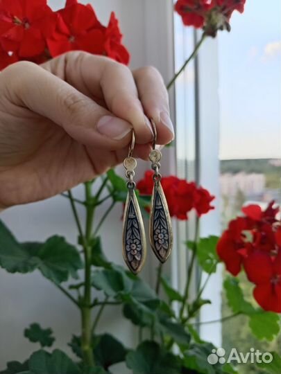 Серьги Северная чернь