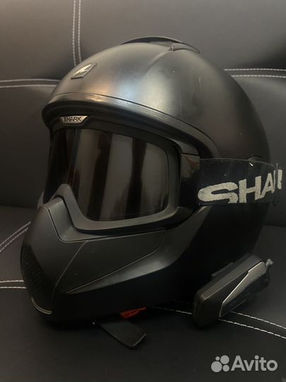 Мото шлем shark с гарнитурой HeroBiker