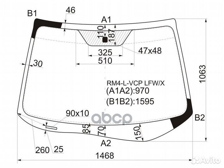 Стекло лобовое honda CR-V RM1/RM4 12-17 RM4-L-V