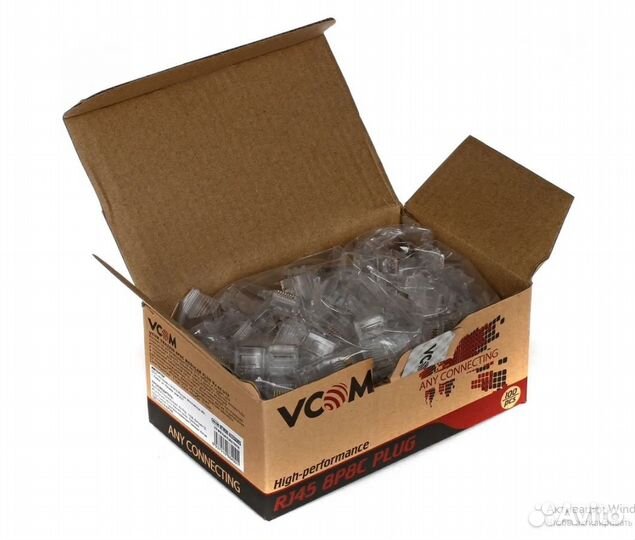 Коннектор vcom RJ 45 / 8P8C UTP категория 5 100 шт
