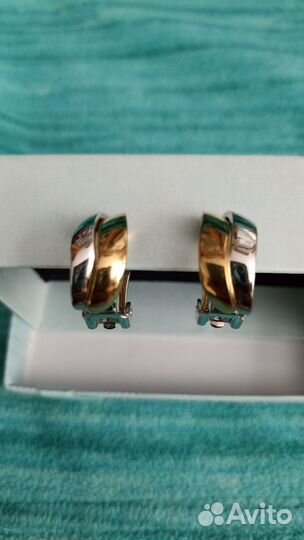 Клипсы серебристо золотого цвета