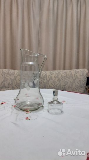 Набор графин стаканы богемия,графины,ваза СССР