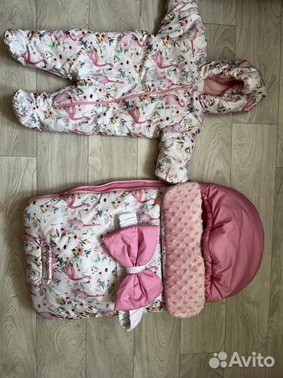 Конверт на выписку для девочки демисезонный