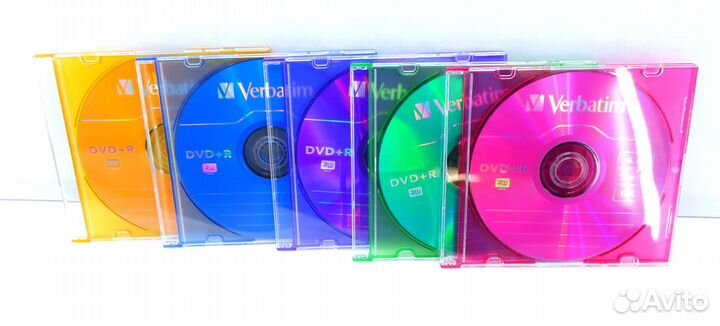 Оптические диски DVD+R Verbatim Colour 5 штук